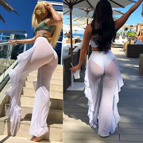 Swimsuit Cover Up Pants (White)
